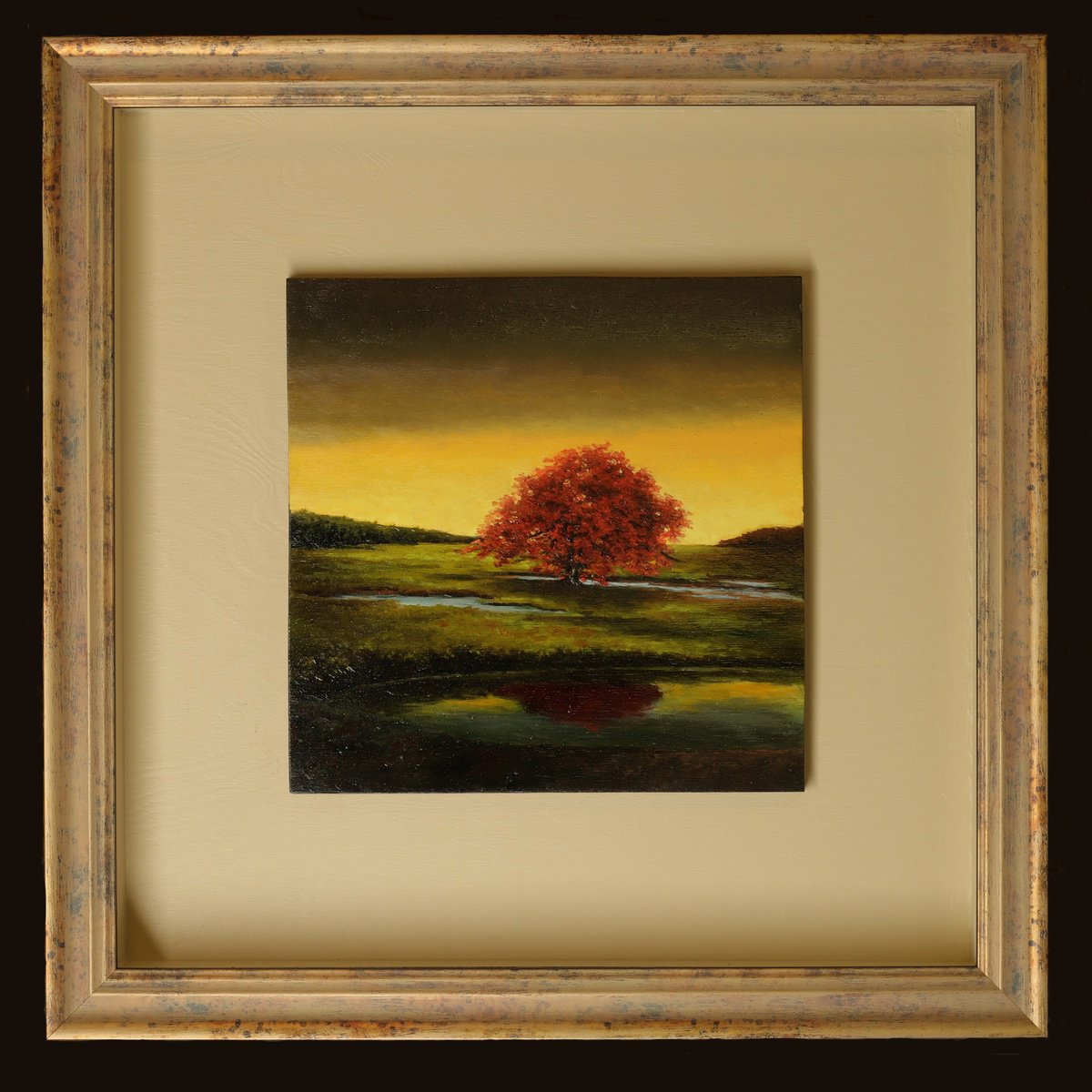 Impressionistic Landscape Oil Painting By Oleg Baulin, 22 X 22", In Focus. Ii, Original Artwork