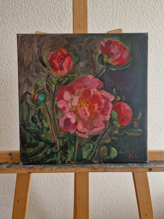 Still-life with flowers "Pink peonies"