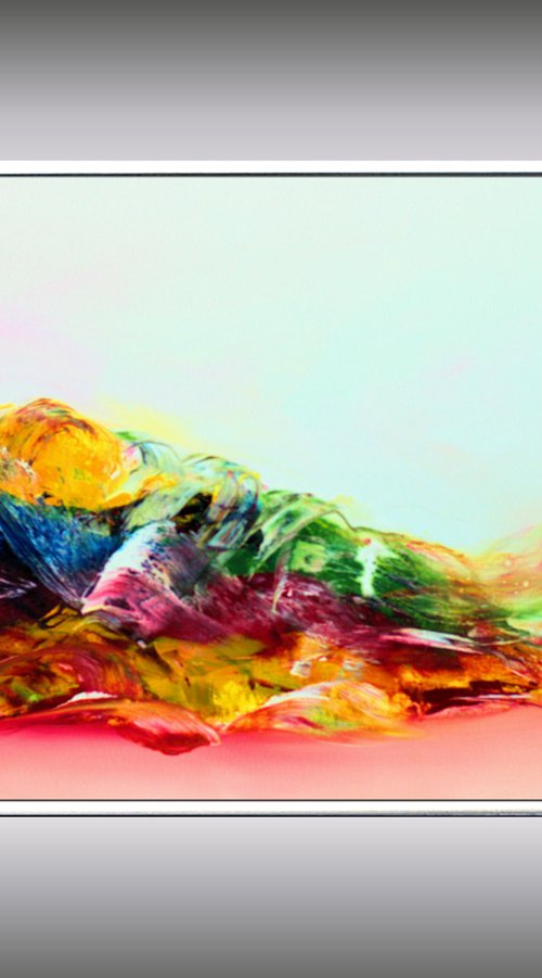 Summer games - colourful abstract painting in frame by Edelgard Schroer