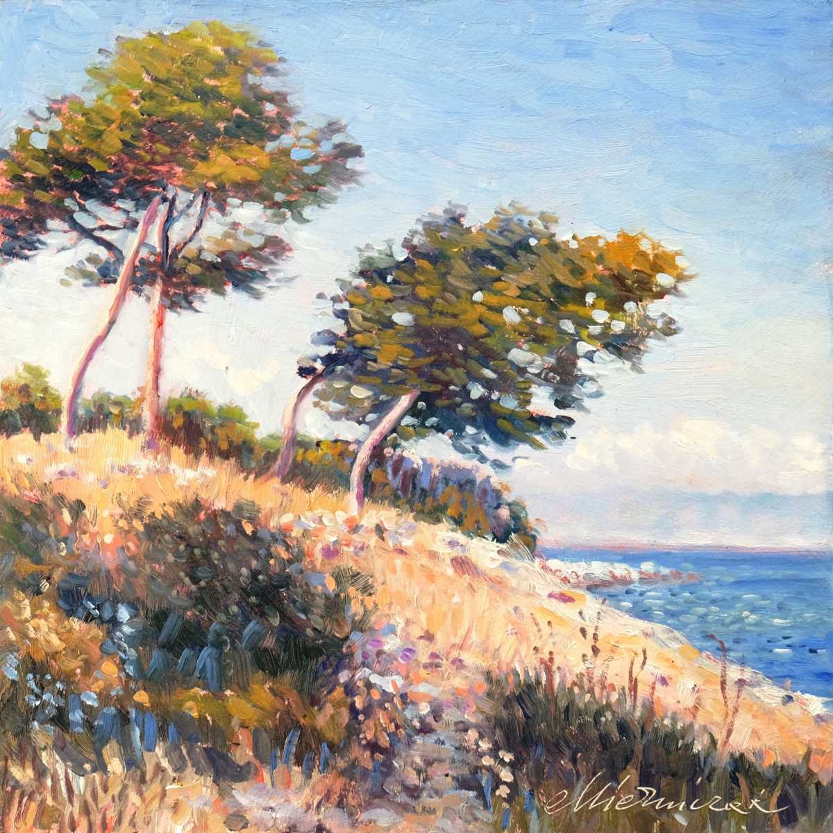 Impressionistic Landscape Oil Painting By Richard Mierniczak, 12 X 12", On The Cap D