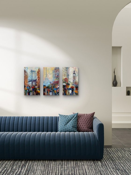 Paris umbrellas. Pastel mood