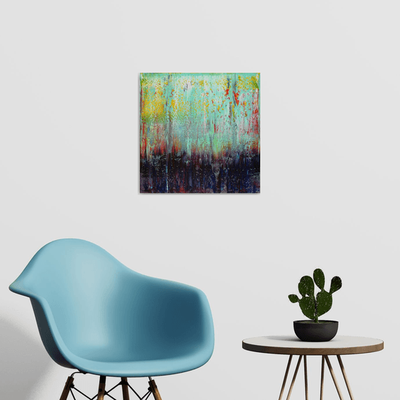 50x50 cm | 19,5x19,5″ Abstract Landscape Painting Original oil painting Canvas art