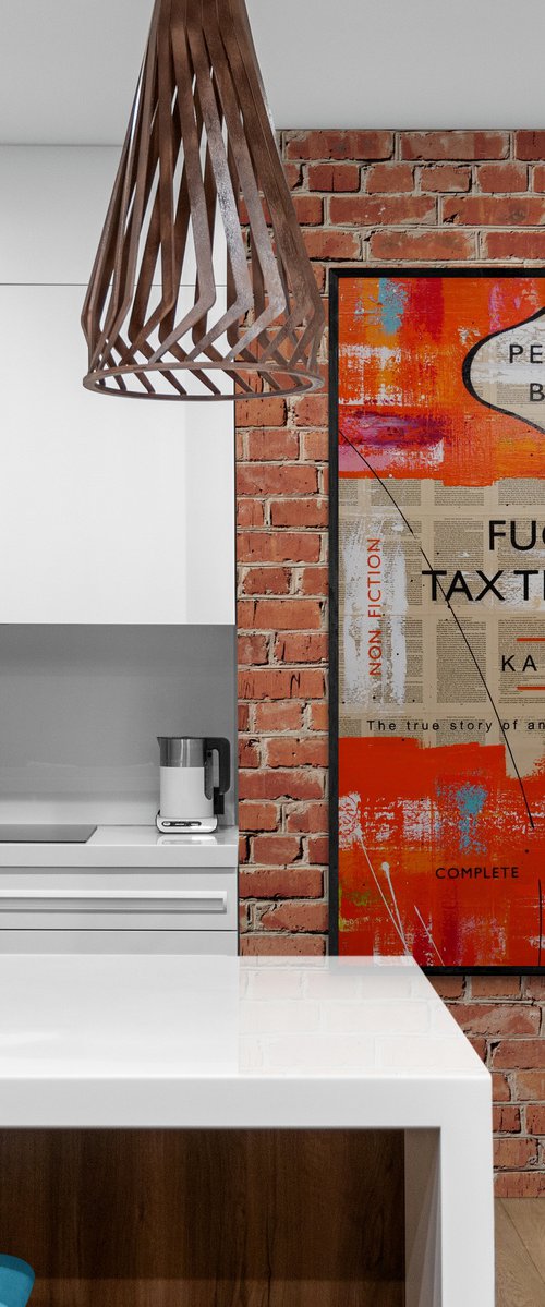 Tax Time Tears 140cm x 100cm Tax Book Page Urban Pop Art by Franko