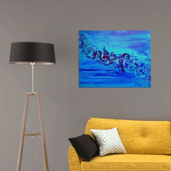 Aladdin's lamp FREE SHIPPING PALETTE KNIFE PAINTING