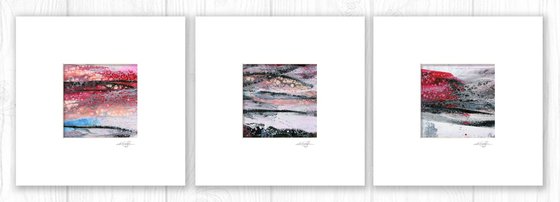 Abstract Secrets Collection 11 - 3 Abstract Paintings in mats by Kathy Morton Stanion