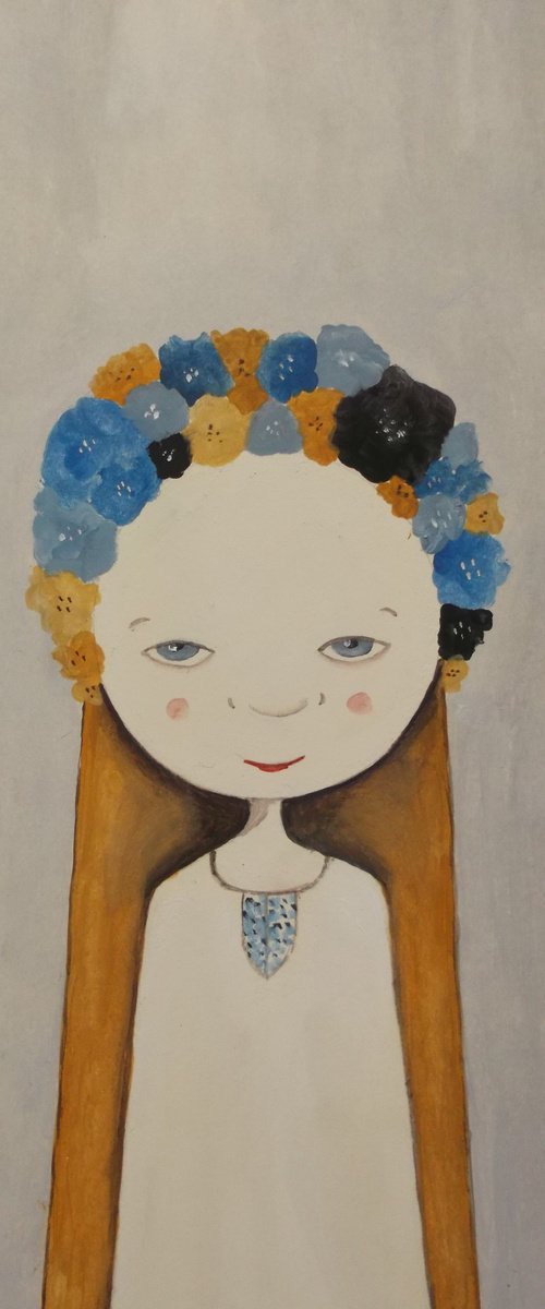 The girl with flowers on her hair by Silvia Beneforti