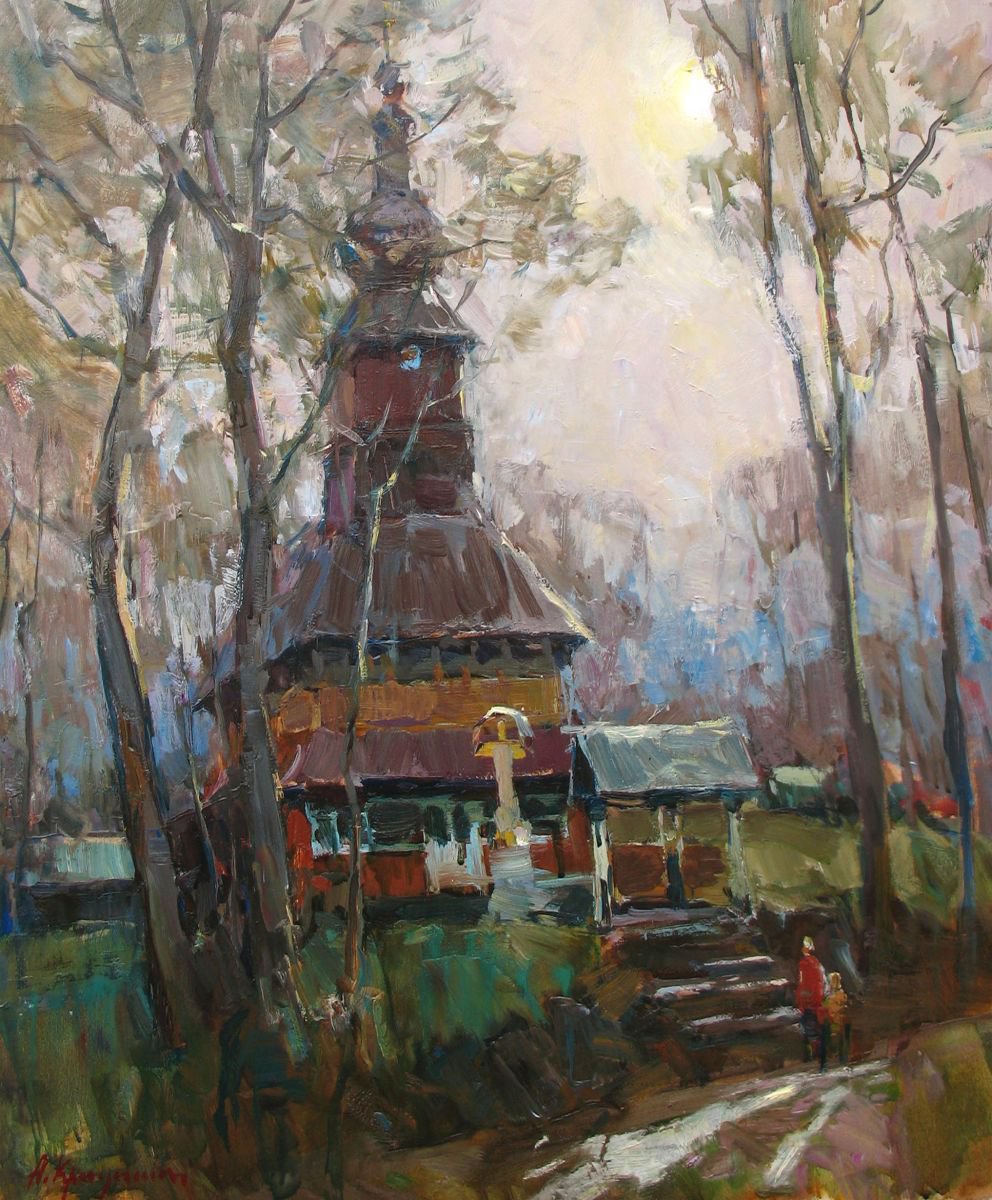 Impressionistic Landscape Oil Painting By Aleksandr Kryushyn, 22 X 28, After The Rain, Original Artwork