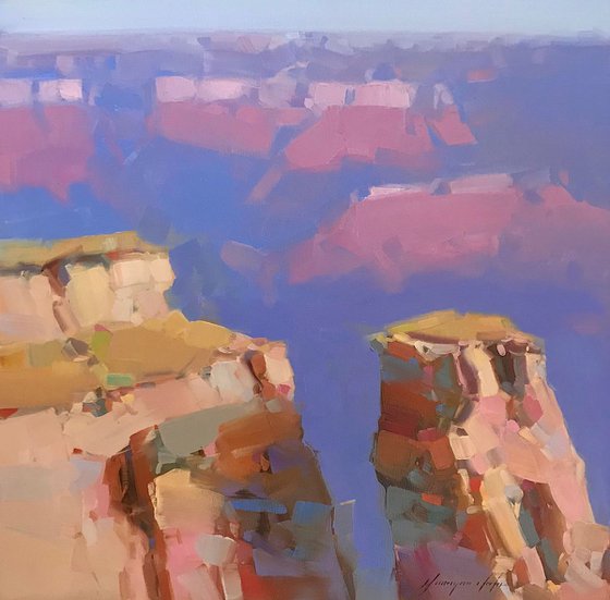 Grand Canyon, Landscape, Original oil painting, One of a kind Signed