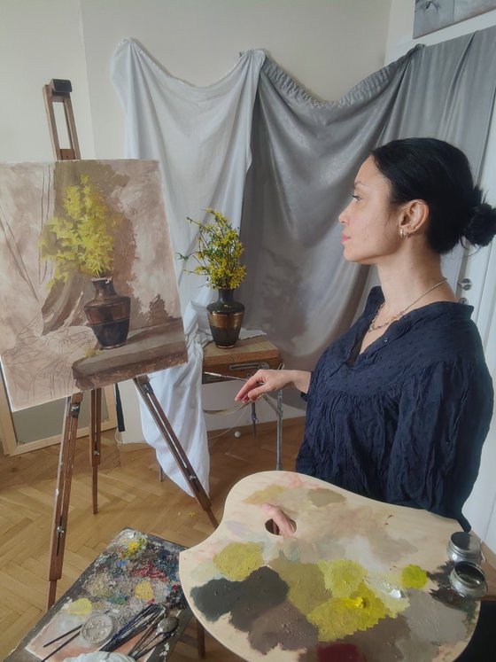 Yellow Flowers in a Vase