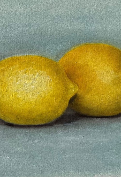 Lemons on Blue by Emma Sperring