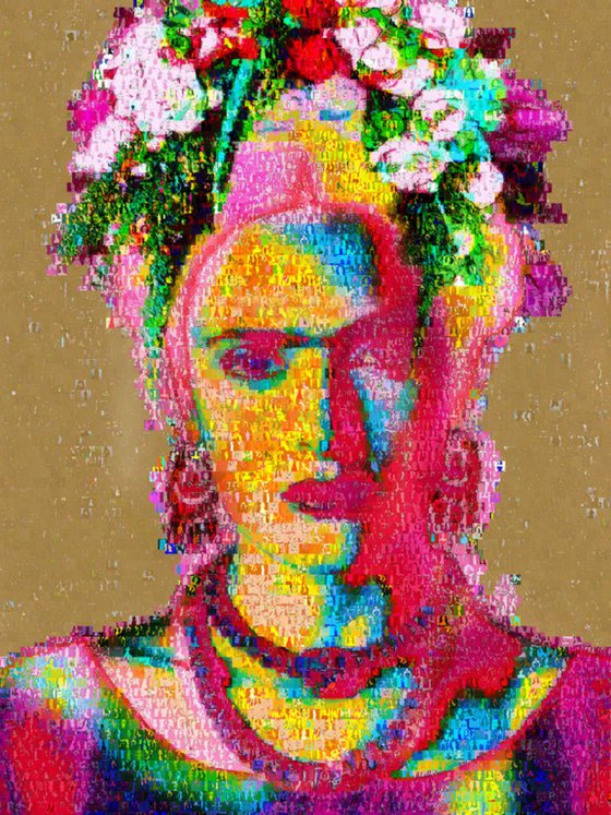 Frida-Salma hayek sand portrait.