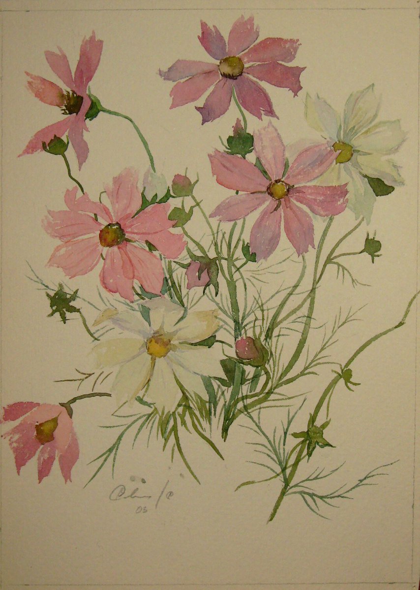 Impressionistic Landscape Watercolour By Valeriy Savenets-1, 2 X 2", Peonies, Original Artwork