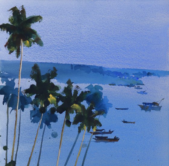 Tall greens, deep blues