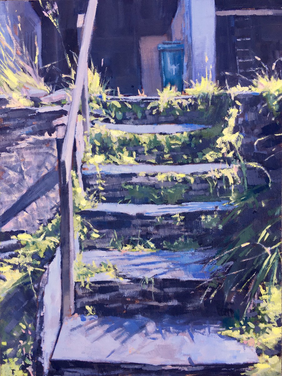 Steps from the Cornish cottage by Louise Gillard