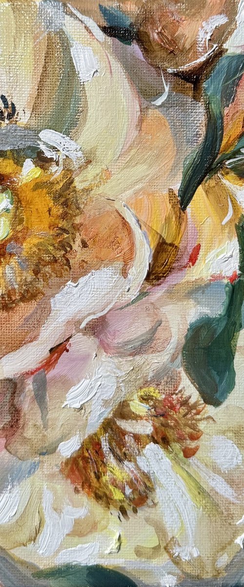 Yellow peonies by Olena Hromova