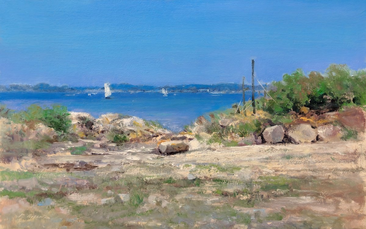 Impressionistic Landscape Oil Painting By Pascal Giroud, 16 X 10", L