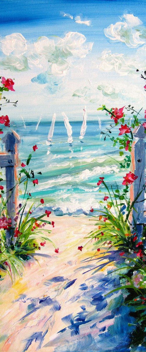 Beach with roses by Kovács Anna Brigitta