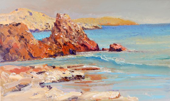 Red Rocks on Pacific Ocean