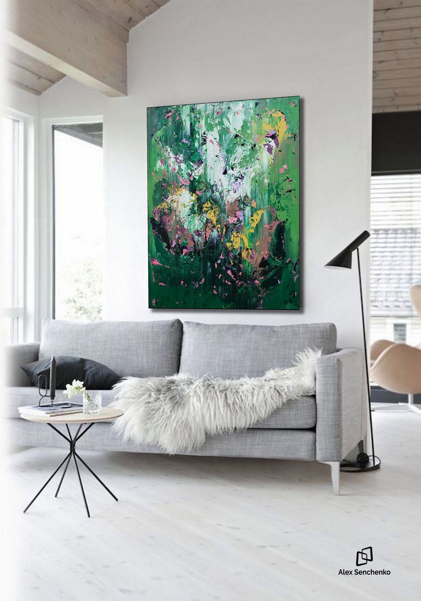 Abstract Acrylic Painting By Alex Senchenko, 39 X 47, Abstract 22168, Original Artwork