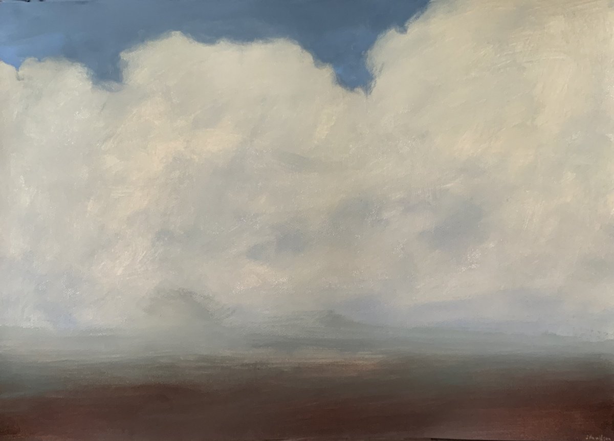 Impressionistic Landscape Acrylic Painting By Jessica Davidson, 28 X 20, Island In The Sky, Original Artwork