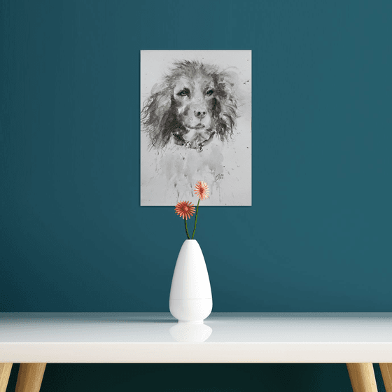 English Springer Spaniel / FROM THE ANIMAL PORTRAITS SERIES / ORIGINAL PAINTING