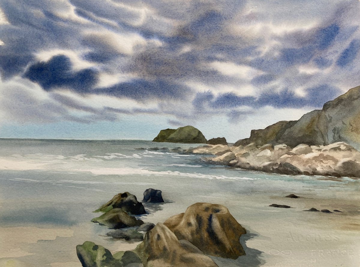 Impressionistic Landscape Watercolour By Silvie Wright, 14 X 10", Summer In Wales, Original Artwork