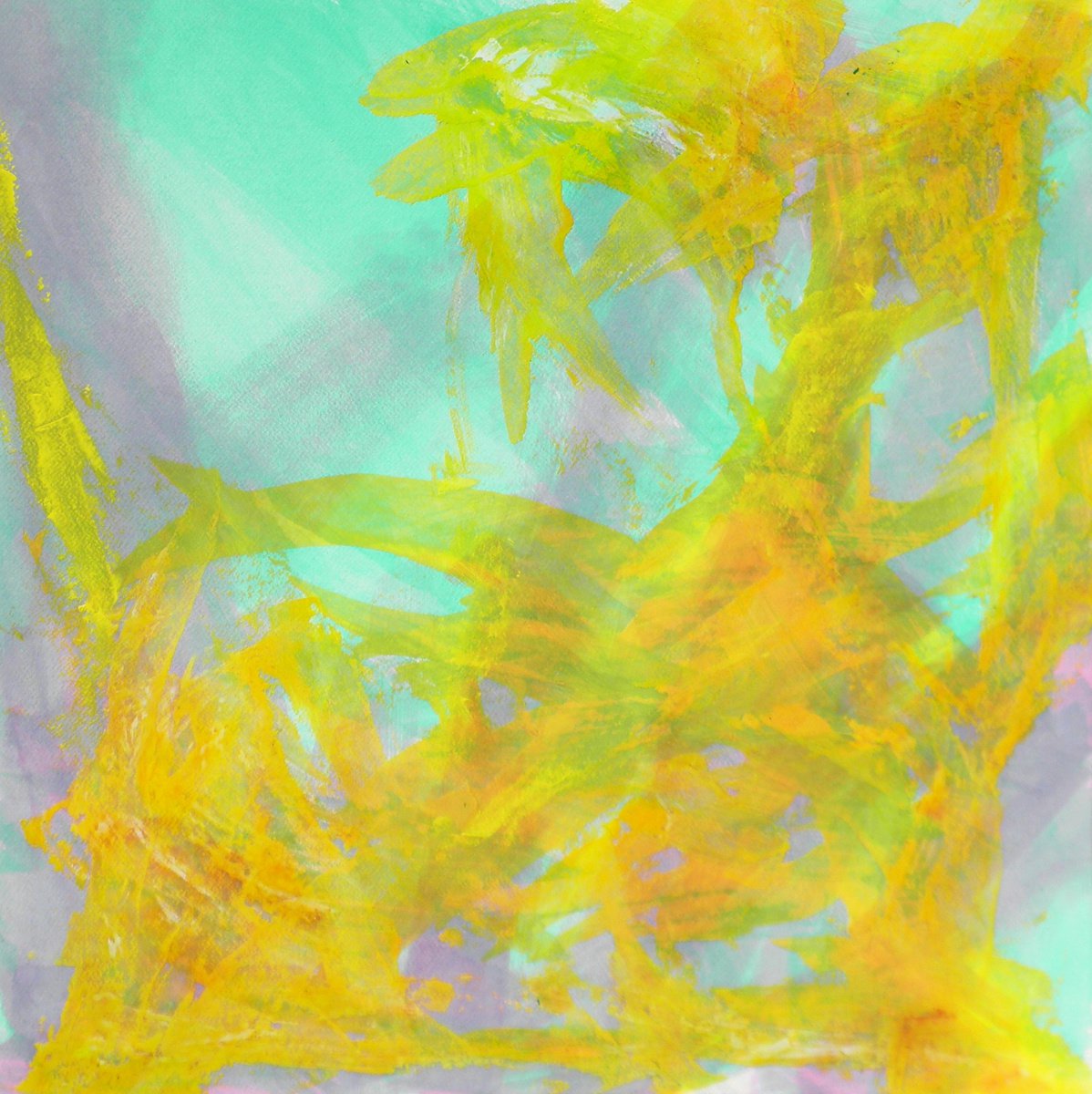 Abstract Acrylic Painting By Fabienne Monestier, 20 X 20, Soft Tones 2, Original Artwork