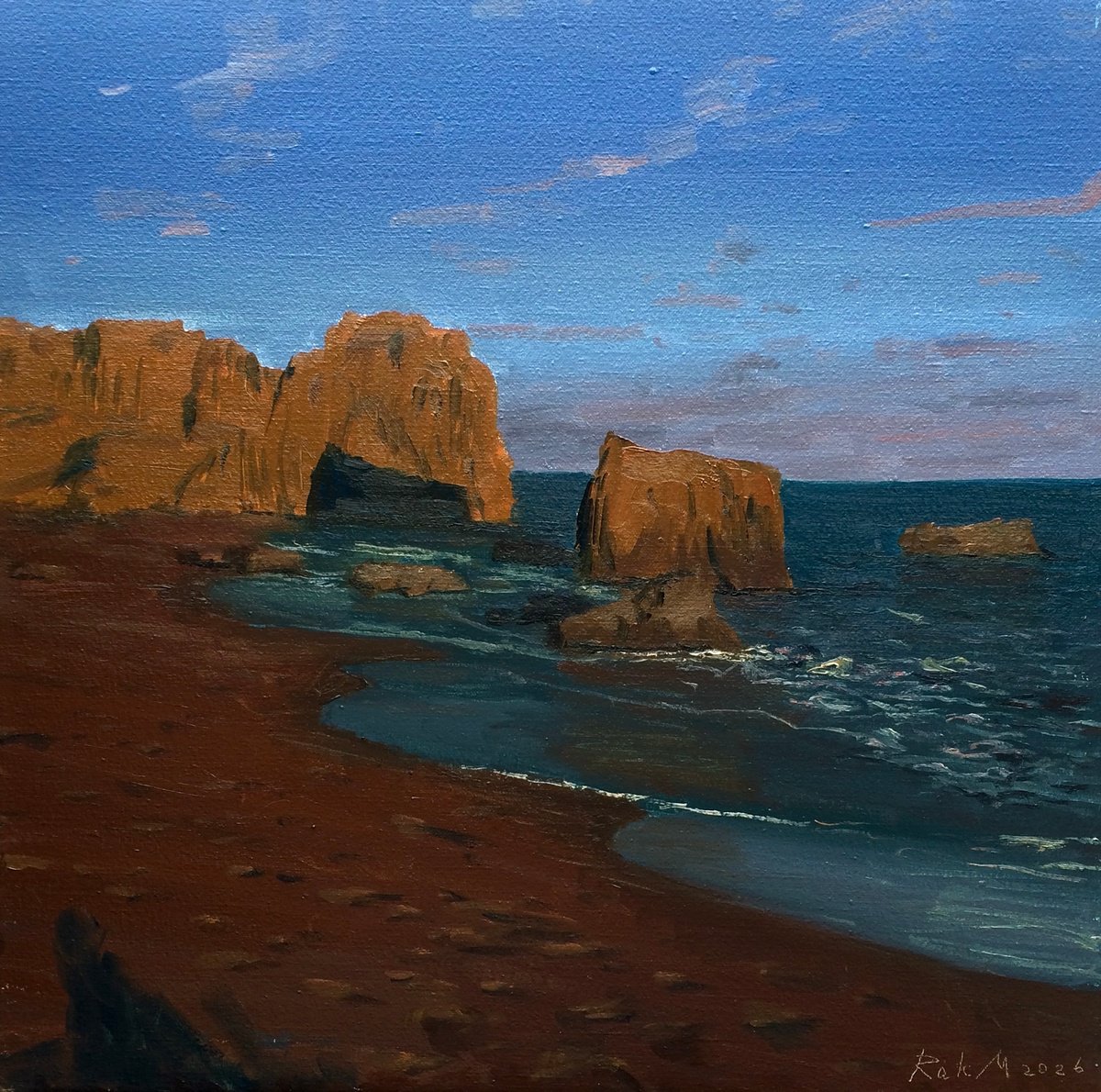 Evening On The Shore By Michael Rak, 14 X 14, Artwork For Sale On Artfinder