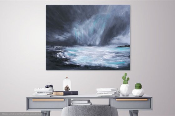 Soul Determination - Mood, Emotional Art, Sunset, Seascape, Skies - XL, Modern Art Office Decor Home