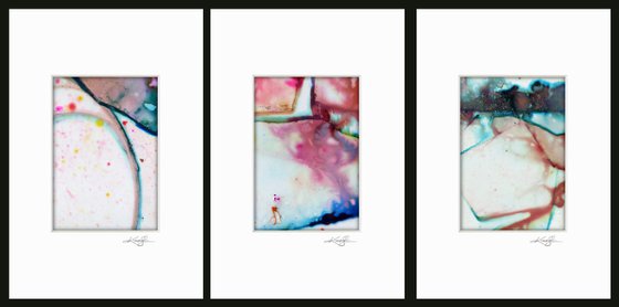 Abstract Collection 2 - 3 Small Matted paintings by Kathy Morton Stanion