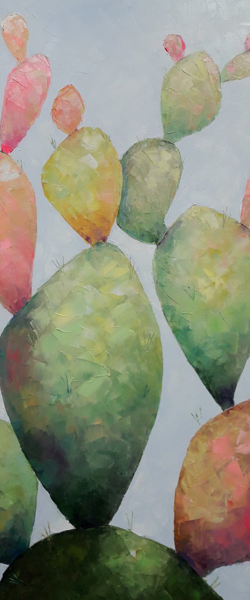 Cactus Painting by Kseniya Kovalenko