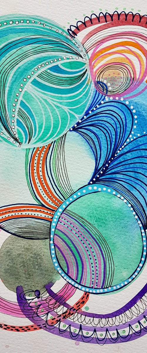 Blue and Green Circles by Suzie Cumming