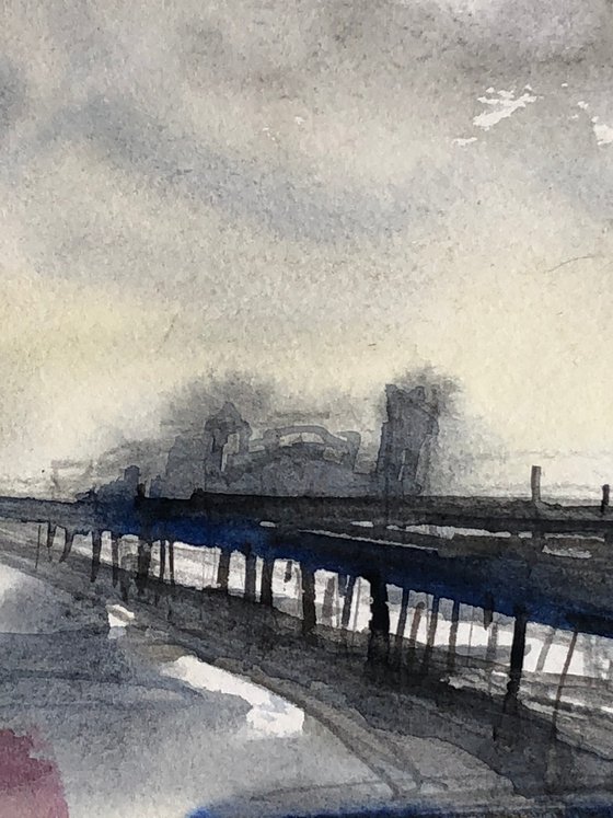 Brighton in the mist 27 x 19