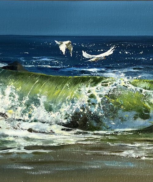 Lime Green Wave by Myroslava Denysyuk