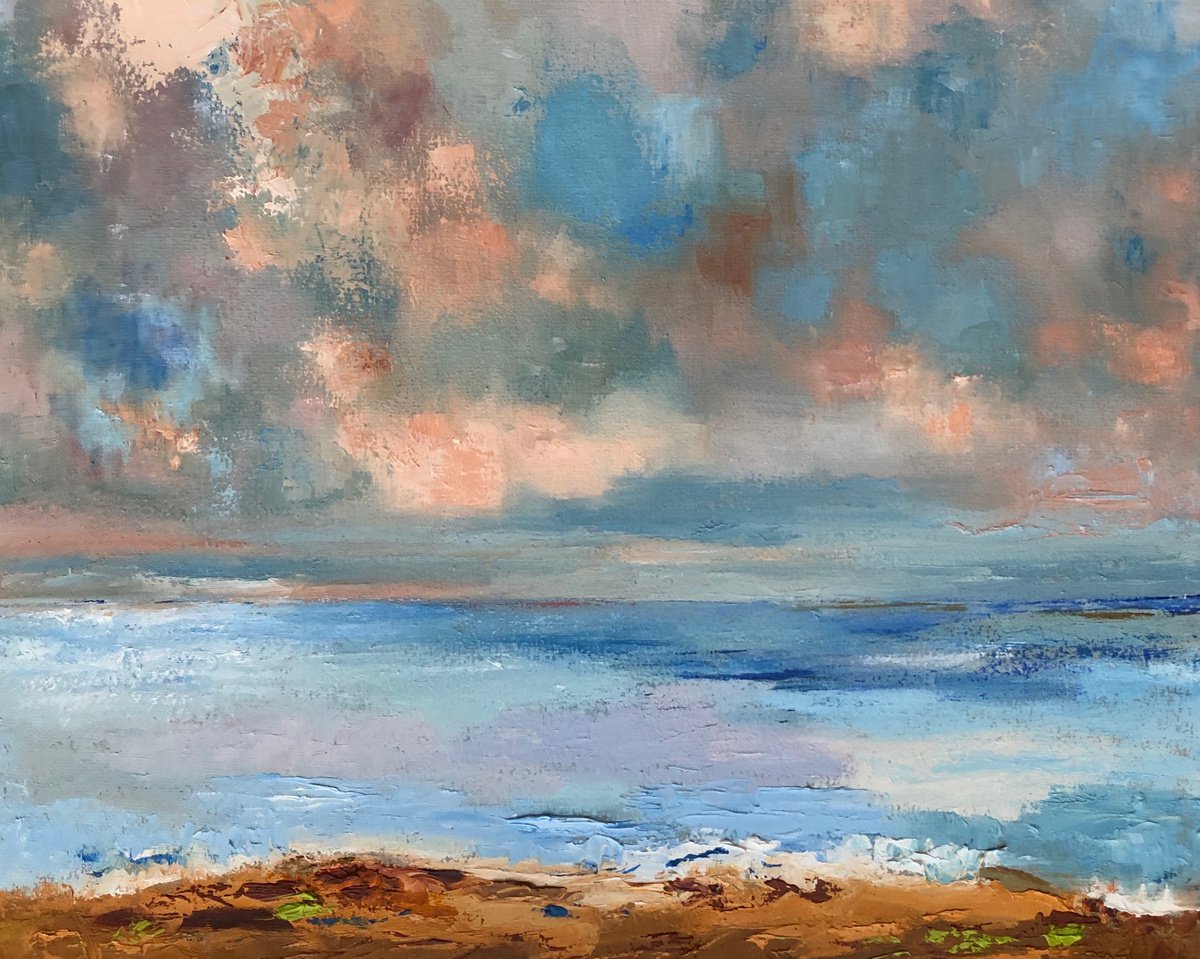 November Day - Light On The Ocean By Ann Palmer, 20 X 16, Artwork For Sale On Artfinder