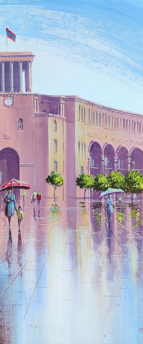 Rainy Day in Republic Square by Aram Movsisyan