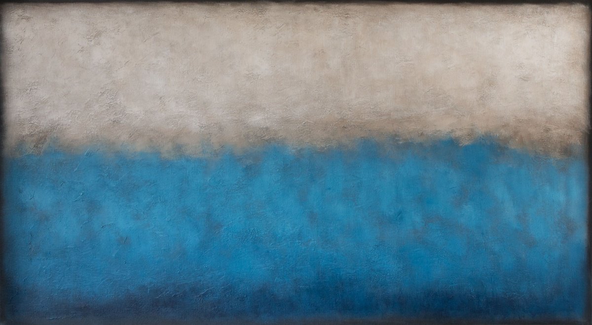 Abstract Landscape Acrylic Painting By Stefan Fierros, 44 X 24", Voyage, Original Artwork