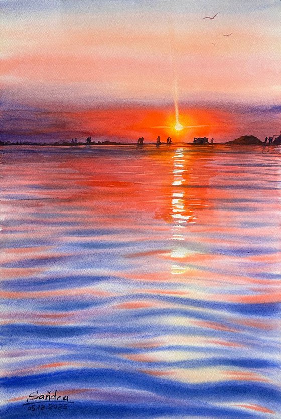 Admiring the Sunset on the Way Home