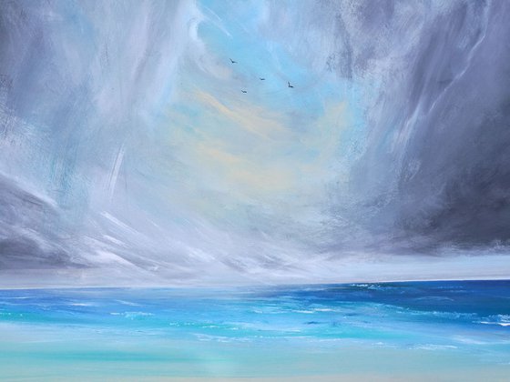 Seascape, Let the Light Shine In - Panoramic, XL, Modern Art Office Decor Home