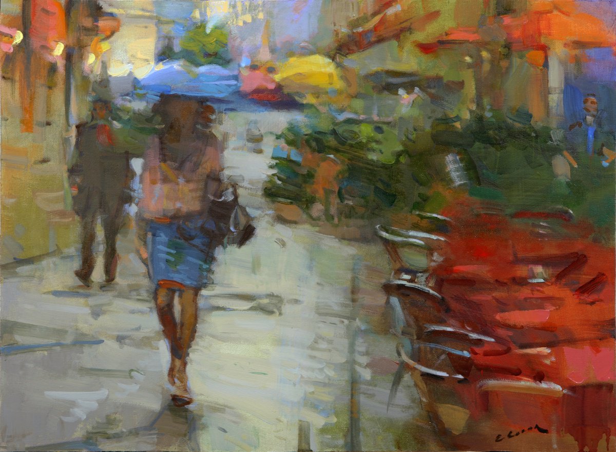 Under Rain By Eugene Segal, 31 X 24, Artwork For Sale On Artfinder
