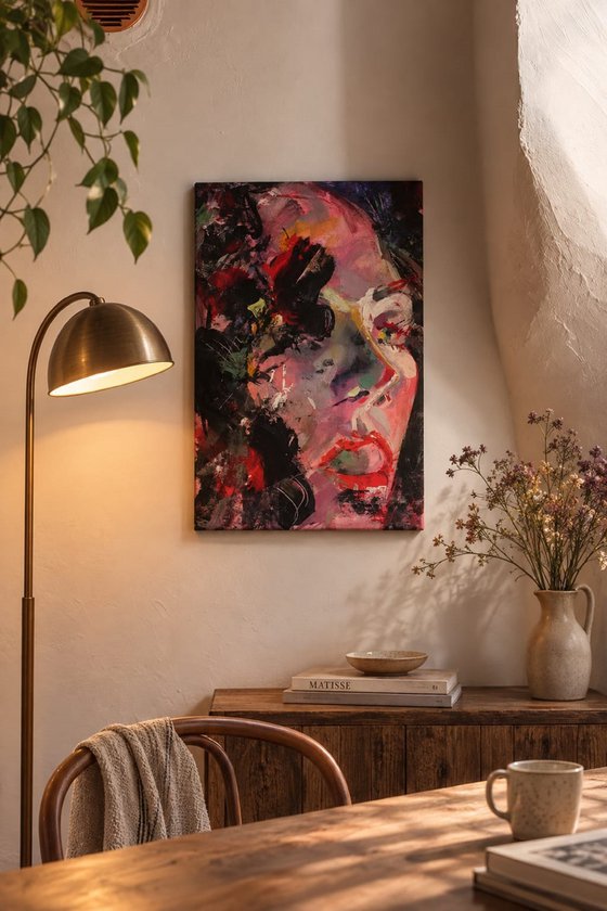 Pink and Passionate Portrait of a Night girl