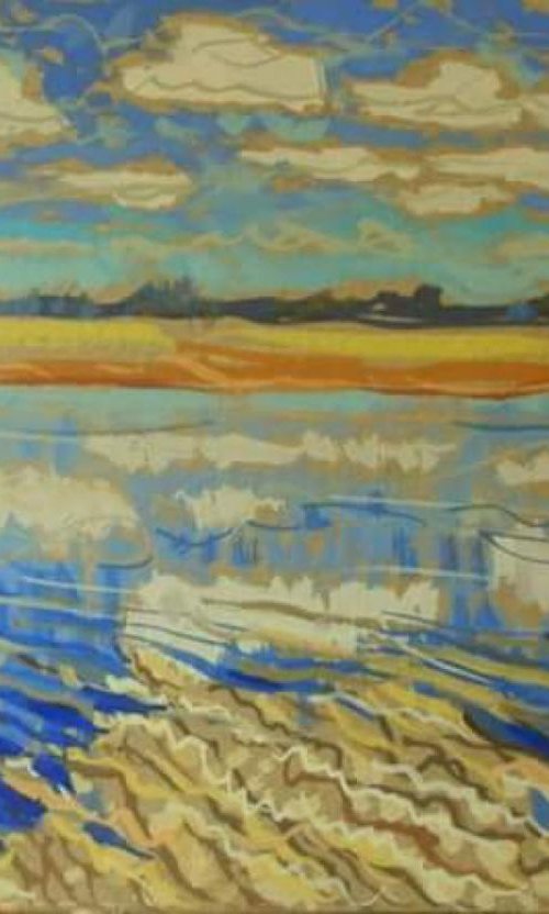 clouds, original painting 30x21 cm by Sergey  Kachin