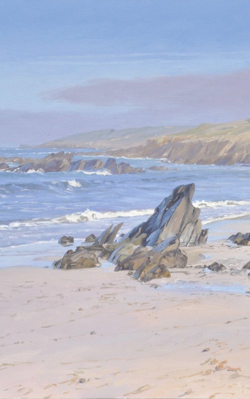 Plozévet beach, morning mists by ANNE BAUDEQUIN