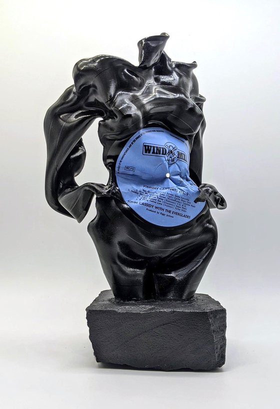 Vinyl Music Record Sculpture - "Cash Hits"