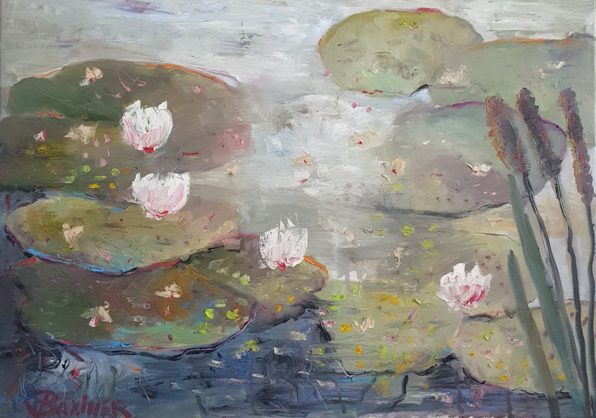 Water Lilies By Leo Baxiner, 28 X 20, Artwork For Sale On Artfinder