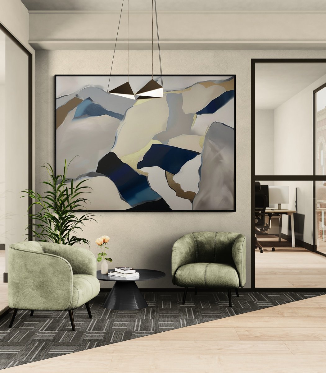 Abstract Acrylic Painting By V+V Kniazievi, 79 X 59", Map Of The Inner World #6, Original Artwork