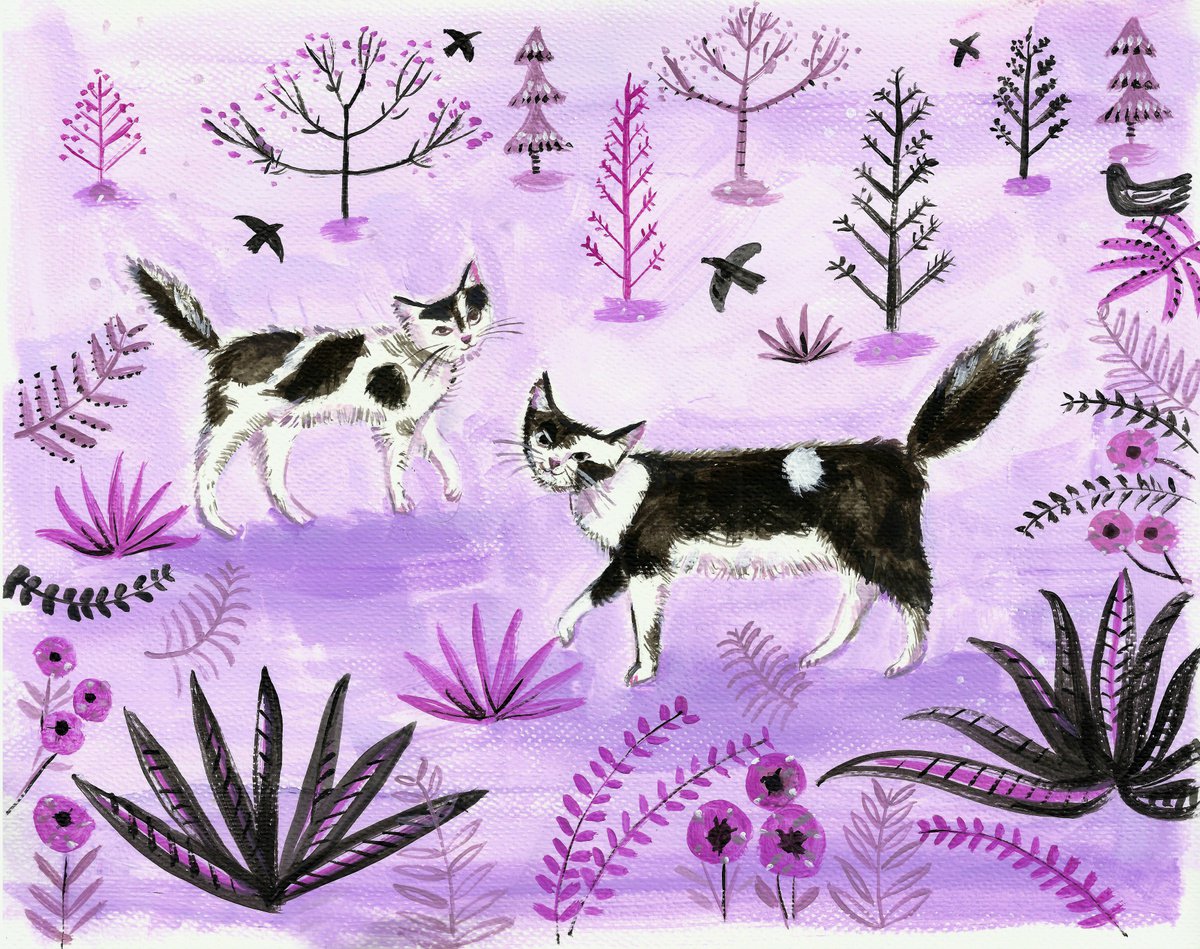 On the Prowl cat painting by Mary Stubberfield