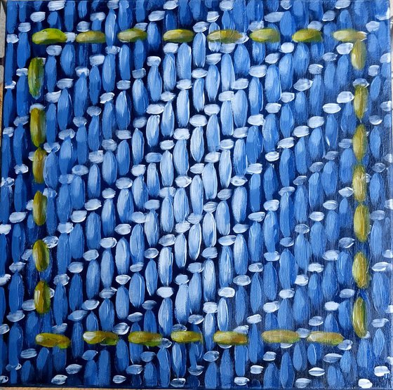 DENIM FOREVER. (ABSTRACT PAINTING. GEOMETRIC ABSTRACT PAINTING, GIFT IDEA, ORIGINAL ACRYLIC ARTWORK)