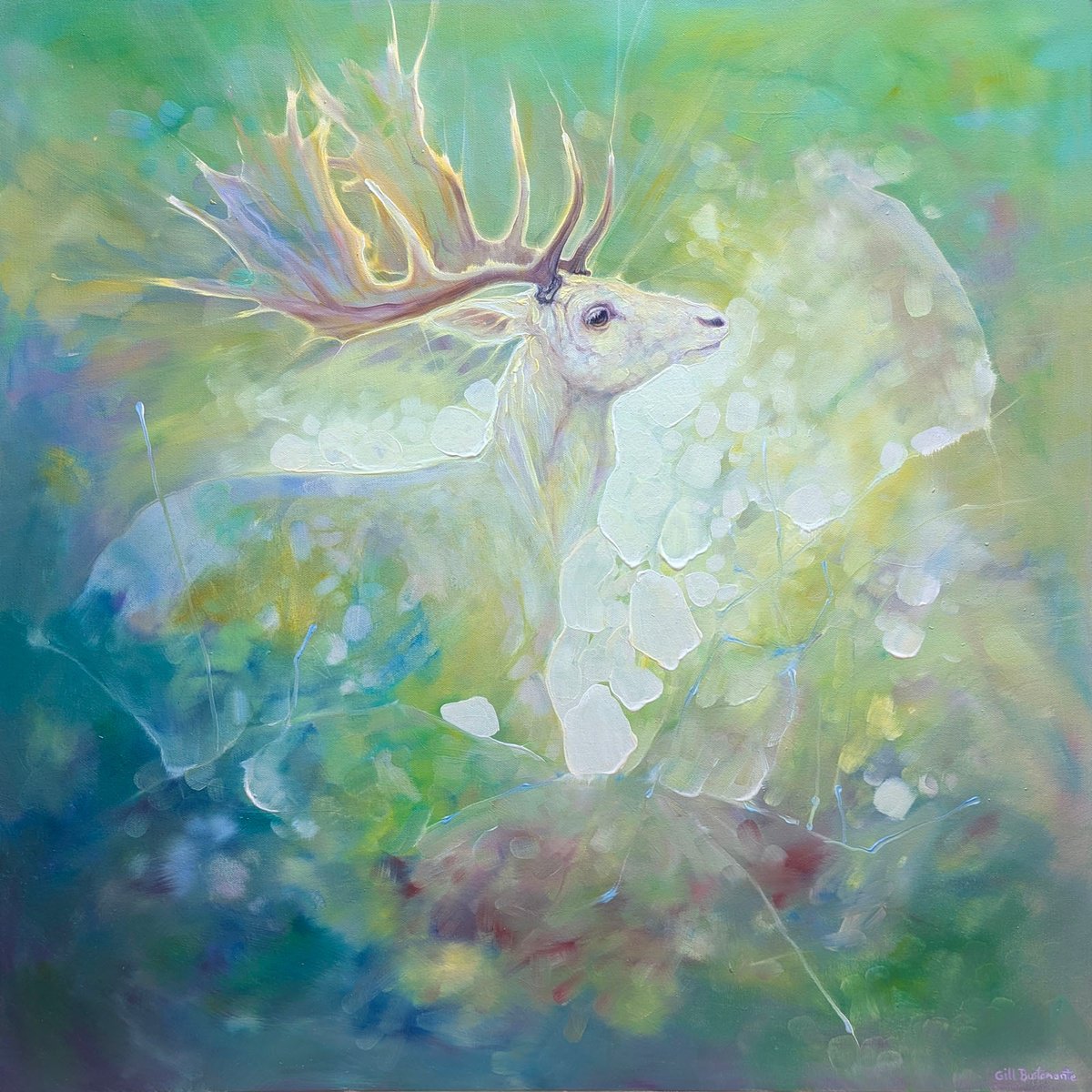 White Hart Rising By Gill Bustamante, 30 X 30, Artwork For Sale On Artfinder