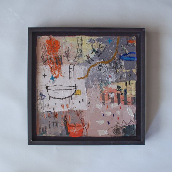 Strange Weather - framed small abstract artwork/home decor gift